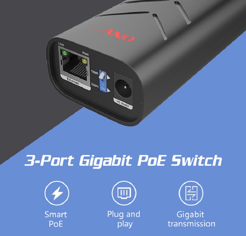 Tính năng PoE của bộ chuyển mạch Gigabit 3 cổng PoE 3-Port AI PoE switch