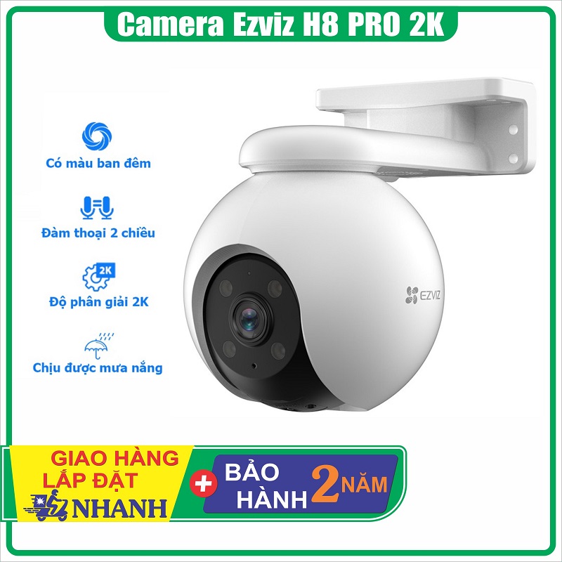 Camera wifi Ezviz H8 Pro 2K ngoài trời quay quét thông minh